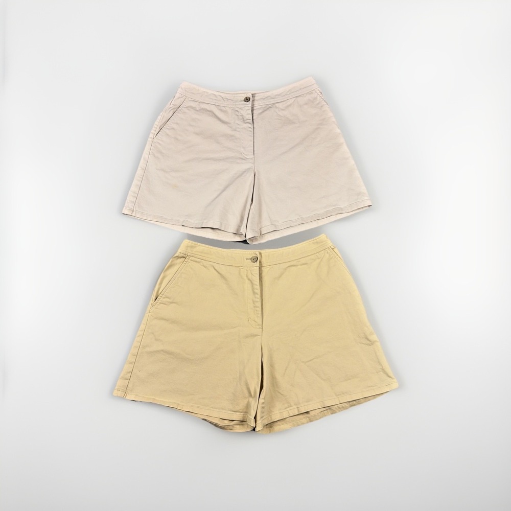 2 Pair Tommy Bahama Shorts Womens Size 6 Cotton Blend Soft Stretch Chino